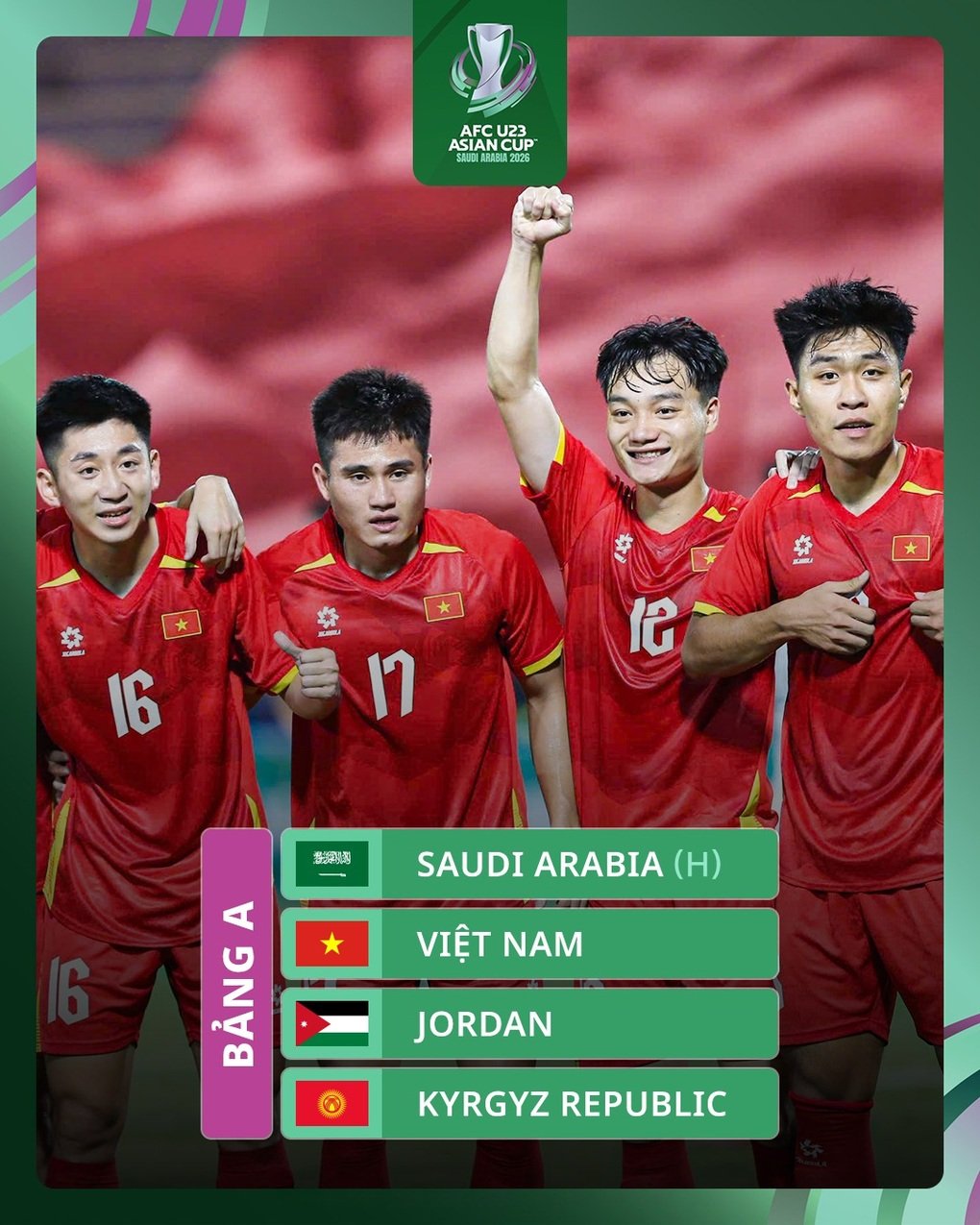 ប្រតិកម្មអារ៉ាប៊ីសាអូឌីត ហ្ស៊កដានី កៀហ្ស៊ីស៊ីស្ថាន ពេលជួប U23 វៀតណាម - ១
