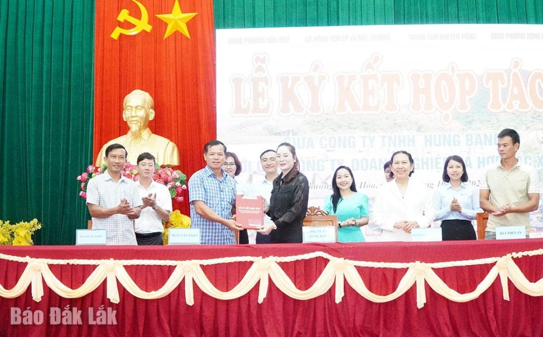 Công ty TNHH Hùng Bang ký kết hợp tác với hợp tác xã và nông dân.