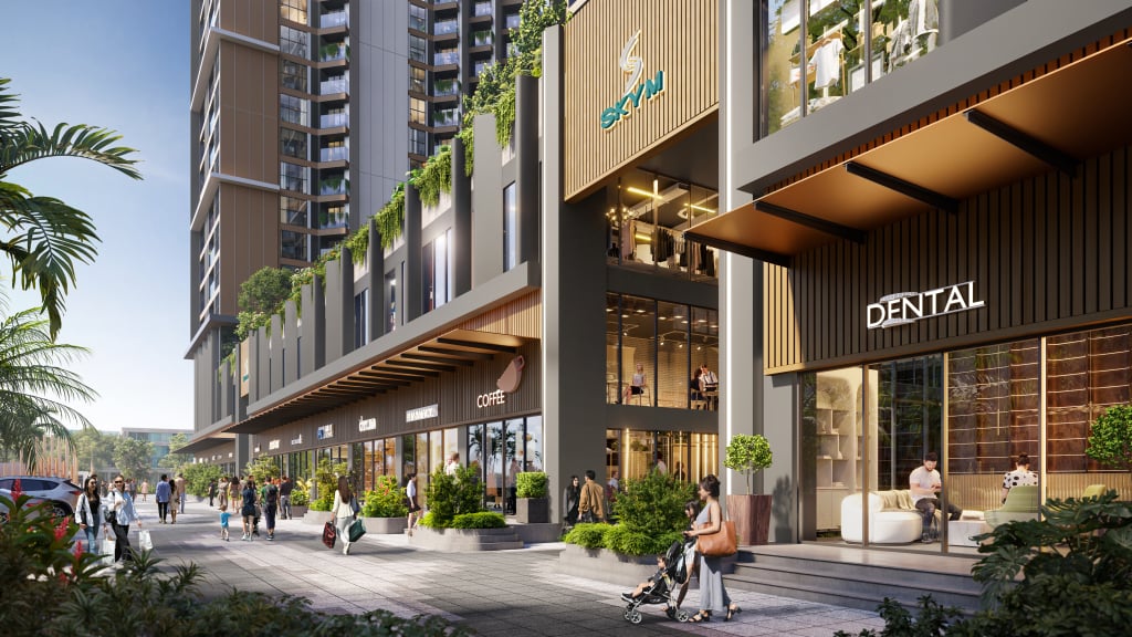 A series of business shops – the final piece to complete the SkyM complex and create a commercial center at the center of Halong Marina.