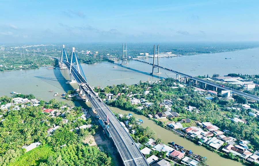 ផ្លូវល្បឿនលឿន My Thuan - Can Tho ឆ្លងកាត់ខេត្ត Vinh Long។