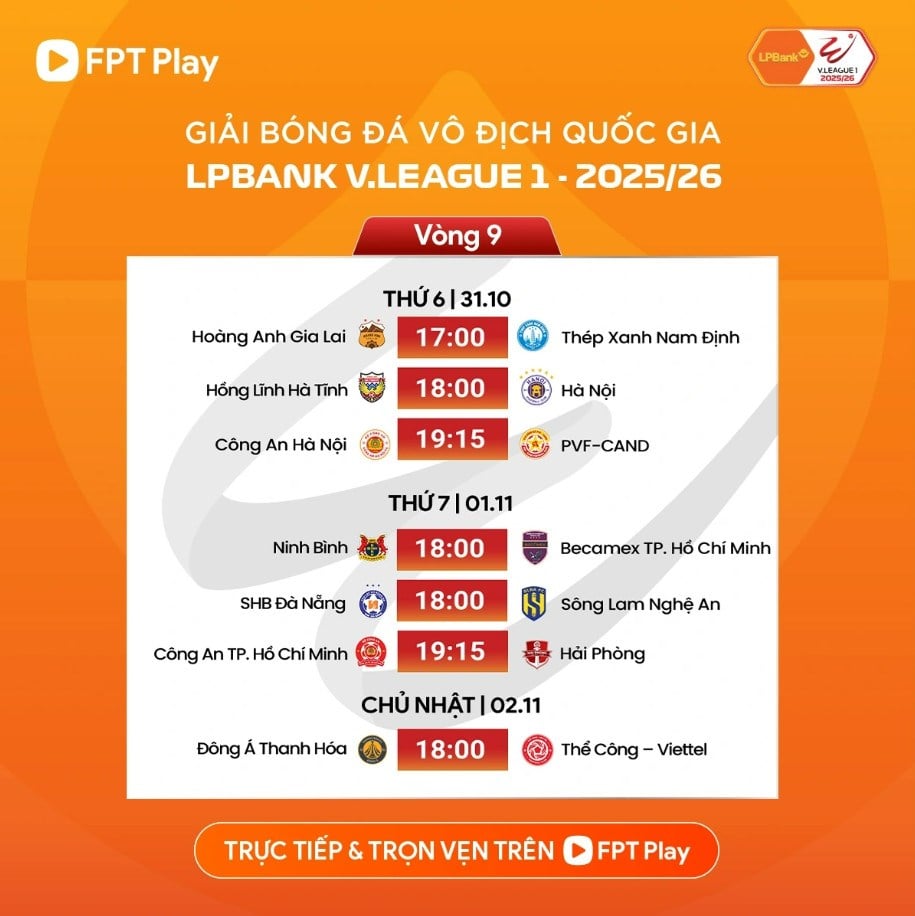 Spelschema för V.League omgång 9: De stora killarna ökar farten - foto 3