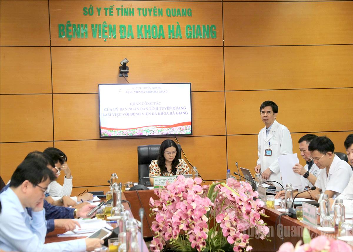 Giám đốc Bệnh viện Đa khoa Hà Giang Phạm Anh Văn nêu khó khăn và đề xuất, kiến nghị.