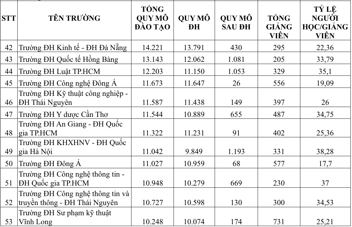 Một giảng viên đang 'gánh' bao nhiêu người học?- Ảnh 8.