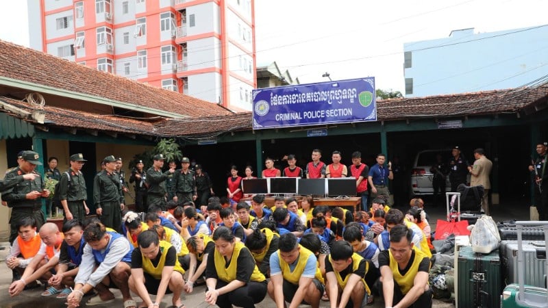 Các đối tượng bị bắt tại Campuchia.