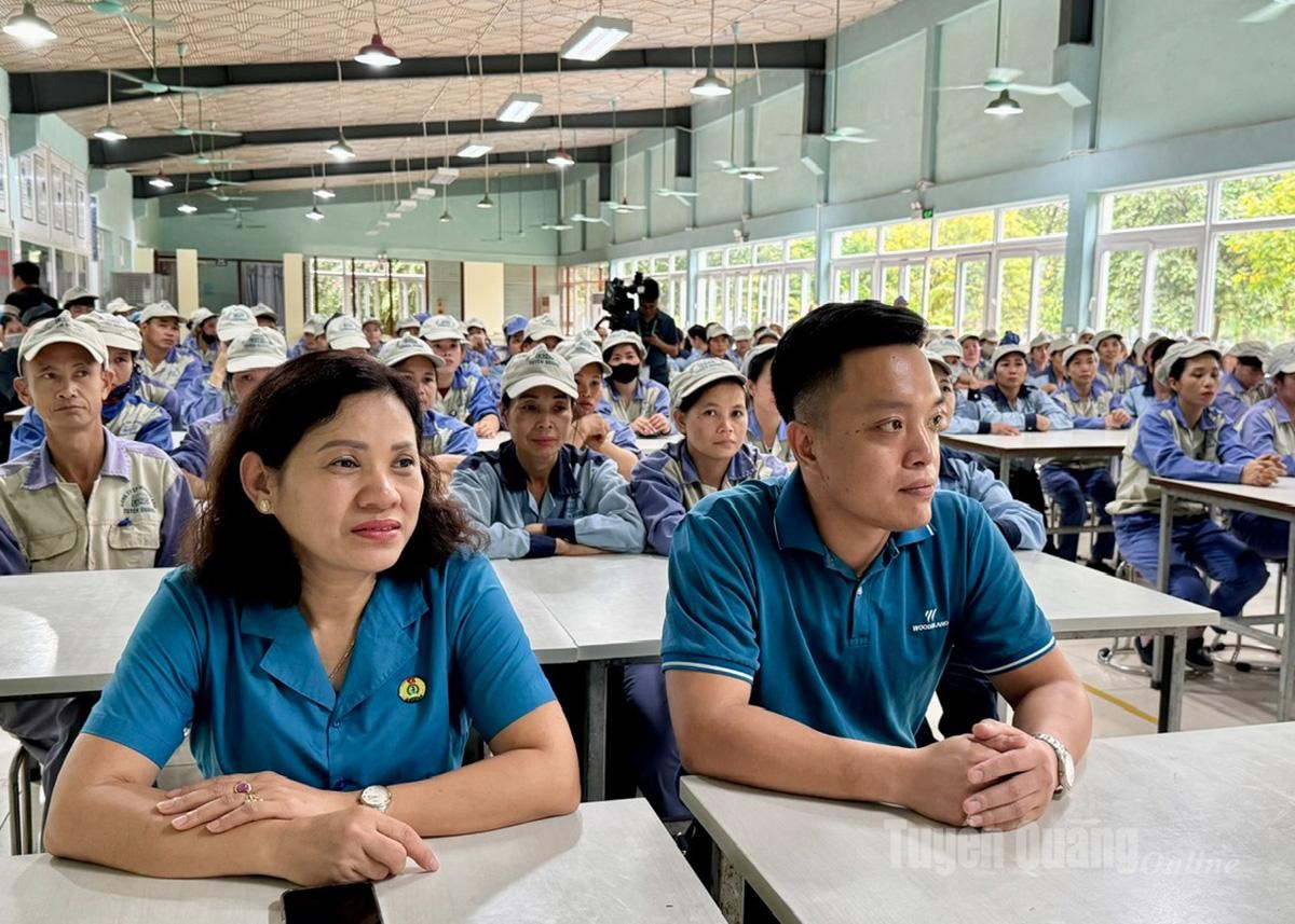 Union members and workers of Woodsland Joint Stock Company, Yen Son commune attended the conference.