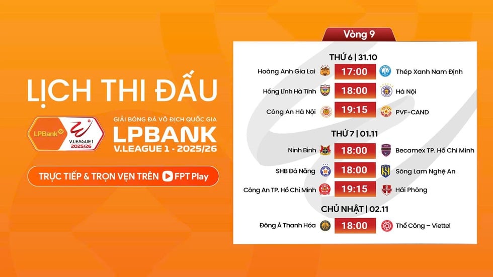 តារាងការប្រកួត V-League ថ្ងៃនេះ៖ ឱកាសមាសសម្រាប់ HAGL កើនឡើង, Ninh Binh ដើម្បីអះអាងជំហររបស់ខ្លួន។ - រូបថត ២. Lịch thi đấu V-League hôm nay: Cơ hội vàng cho HAGL quật khởi, Ninh Bình khẳng định vị thế
- Ảnh 2.