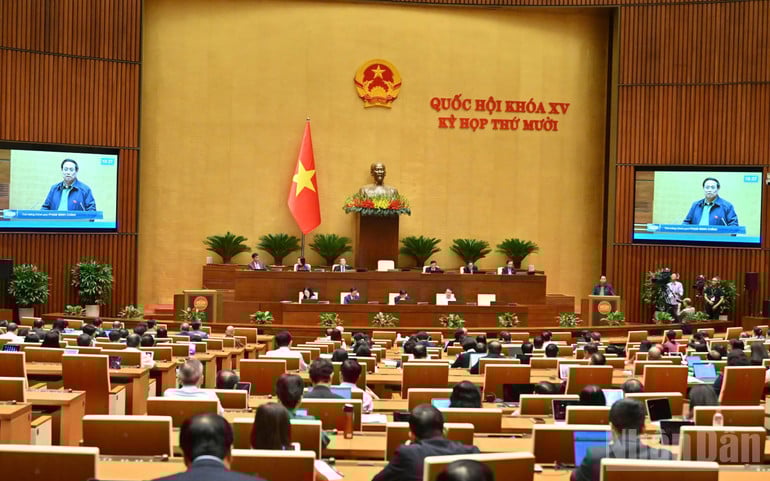 ទិដ្ឋភាពនៃសម័យប្រជុំពិភាក្សារដ្ឋសភា នារសៀលថ្ងៃទី៣០ ខែតុលា ឆ្នាំ២០២៥។ (រូបថត៖ ធុយ ង៉ុយ)