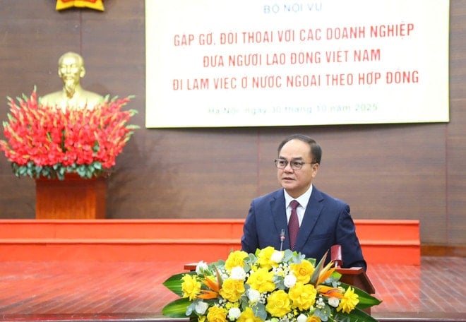 Thứ trưởng Bộ Nội vụ Nguyễn Chiến Thắng phát biểu tại hội nghị. (Ảnh: PV/Vietnam+) bnv-dt.jpg