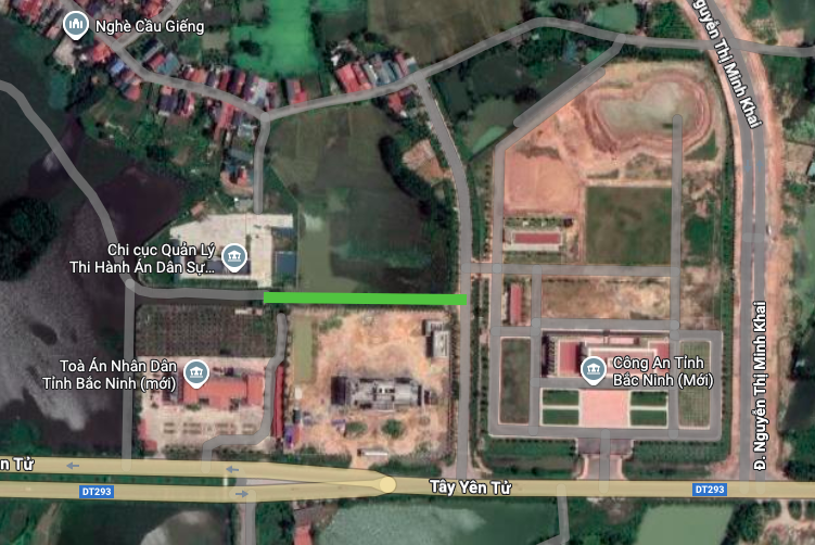 ផែនទីទីតាំងនៃផ្លូវស្របទៅនឹងផ្លូវ Tay Yen Tu នៅលើផែនទីផ្កាយរណប។