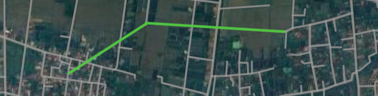 Gambar rajah perancangan laluan baharu yang menghubungkan kawasan perumahan Nhat Doai dan Ngo Xa 1.