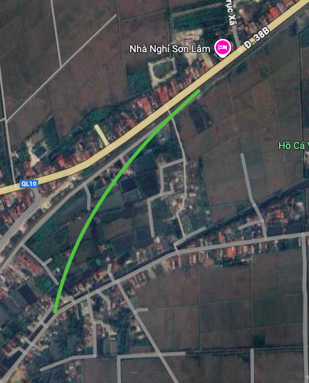 Gambar rajah perancangan jalan yang menghubungkan jalan komune Yen Bang ke Lebuhraya Nasional 38B.