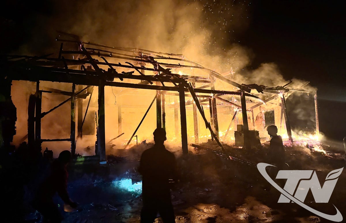 The fire burned down his family's entire house and property.