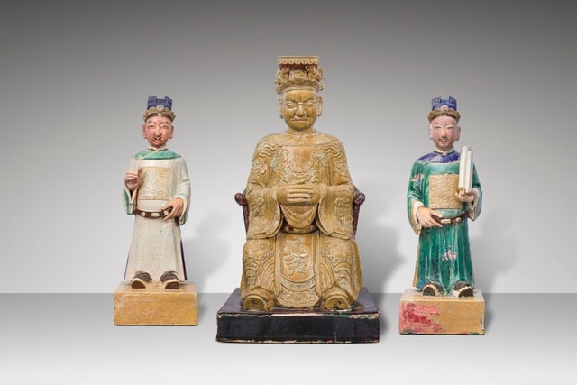 'Bí ẩn' bộ tượng Tam Quan Đại Đế thờ 3 quyền năng vũ trụ: thiên, địa, thủy - Ảnh 2.