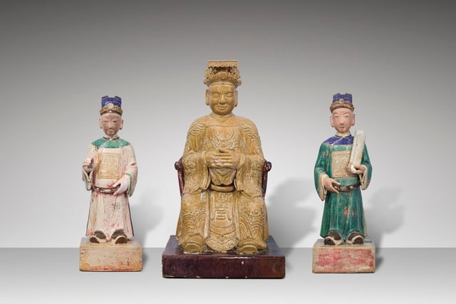 'Bí ẩn' bộ tượng Tam Quan Đại Đế thờ 3 quyền năng vũ trụ: thiên, địa, thủy - Ảnh 3.