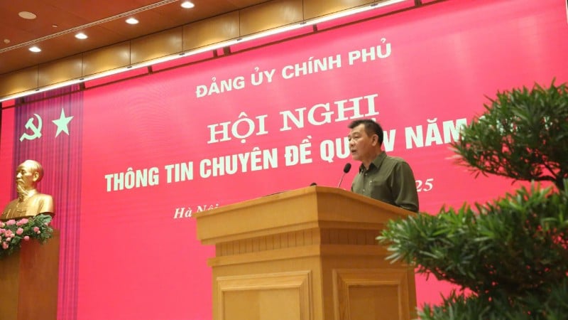 Kamrat Nguyen Duc Phong, biträdande sekreterare i regeringspartiets kommitté, talade vid konferensen.