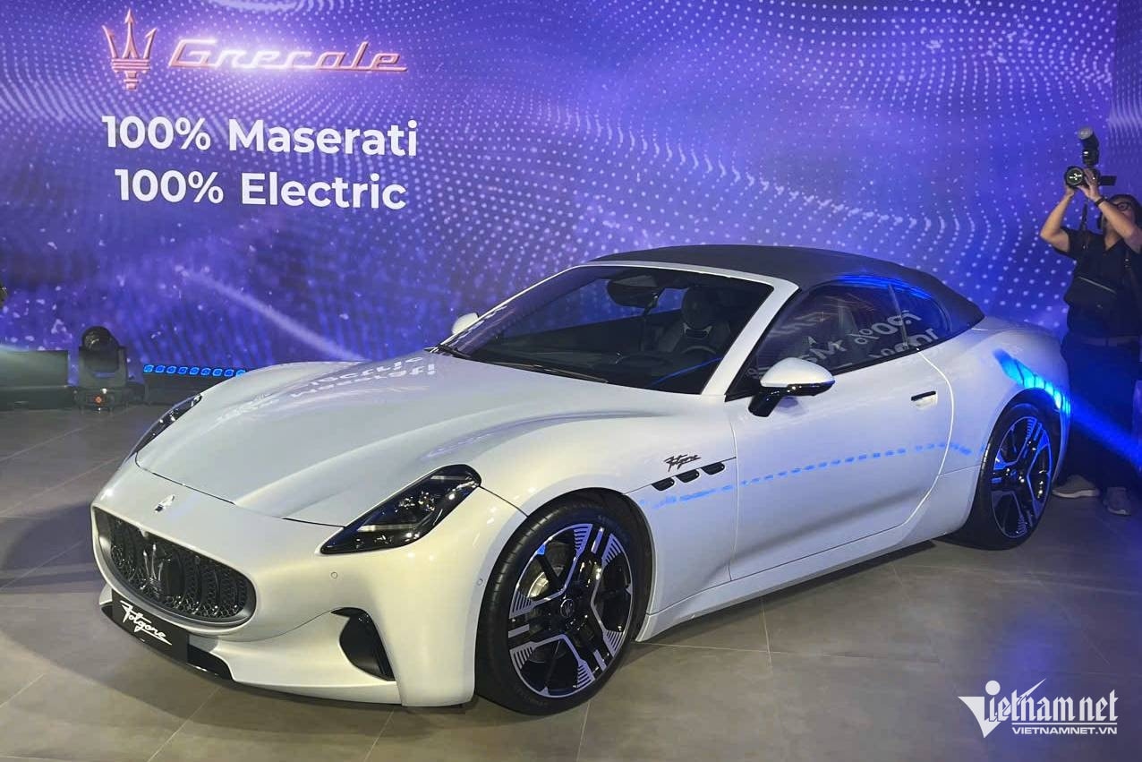 Το GranCabrio Folgore είναι η ηλεκτρική έκδοση του Maserati cabrio, που μοιράζεται την πλατφόρμα του με το GranTurismo Folgore. Φωτογραφία: Hoang Hiep