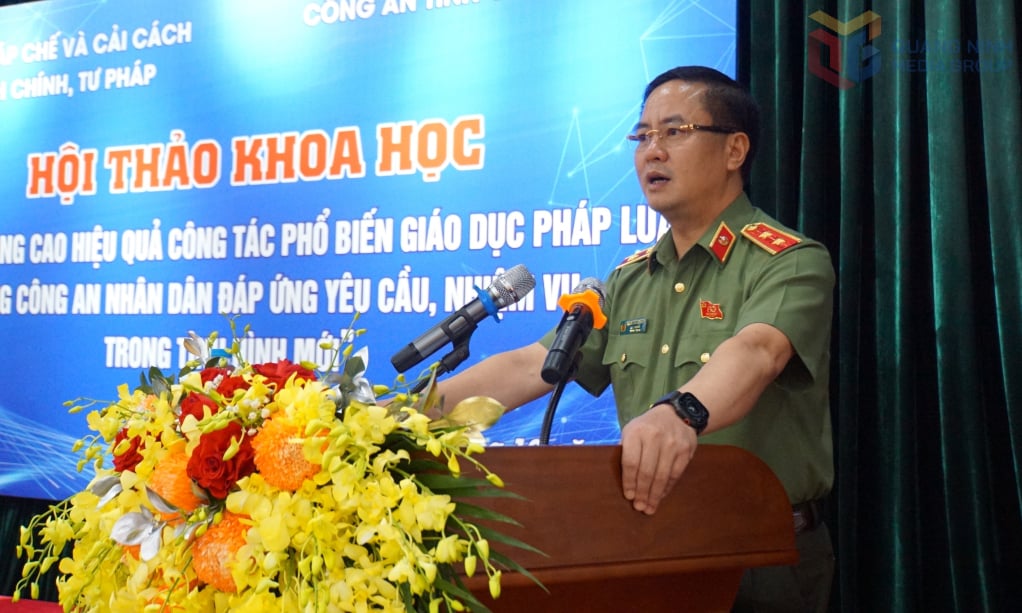 Generalul-locotenent Pham Cong Nguyen, directorul Departamentului de Legislație și Reformă Administrativă și Judiciară din cadrul Ministerului Securității Publice, a ținut discursul de deschidere al atelierului.