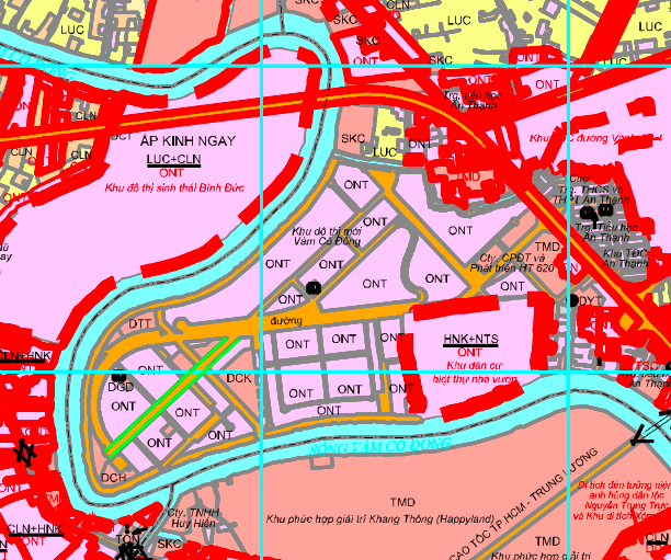 Carte de planification d'itinéraire près du village culturel Vietnam-Japon.