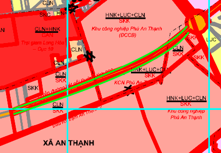 Plan de route des liaisons vers le parc industriel de Phu An Thanh.