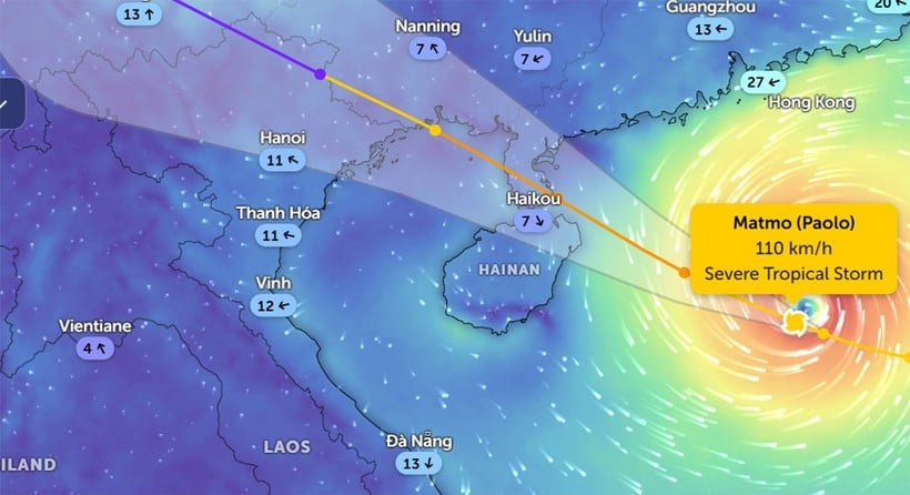 Standort von Sturm Nr. 11 am 4. Oktober um 15:00 Uhr. (Foto: Zoom Earth)