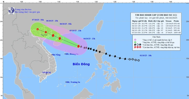 Bão số 11 khả năng lệch lên phía Bắc, đề phòng dông lốc trước bão