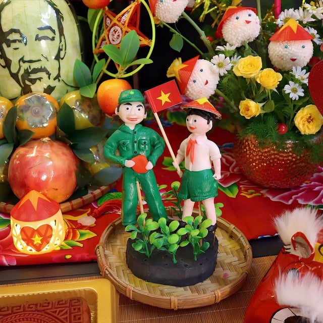 Mâm cỗ Trung thu yêu nước của mẹ Hà Nội gây ấn tượng đặc biệt với thiếu nhi - Ảnh 4.