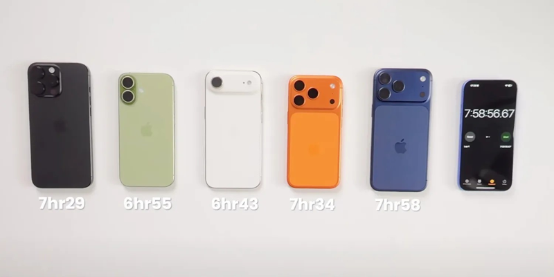 Kết quả thử nghiệm pin iPhone 17 và iPhone Air.
