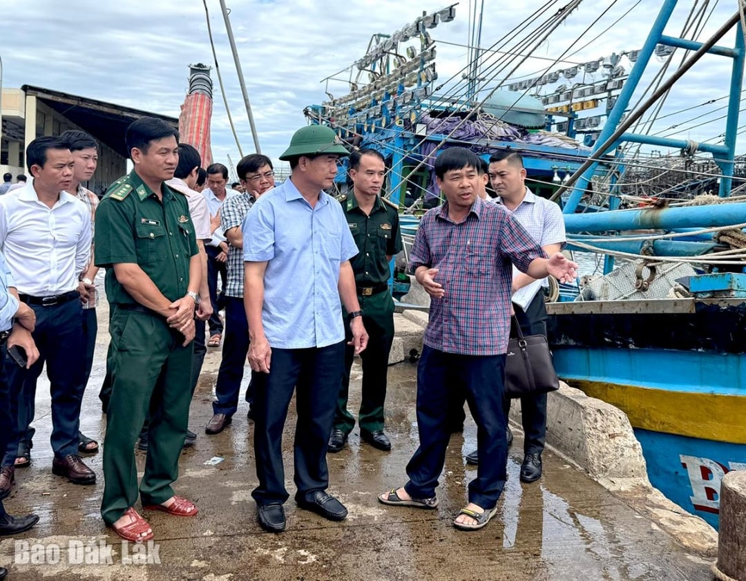 Der stellvertretende Vorsitzende des Volkskomitees der Provinz, Nguyen Thien Van, inspizierte den Fischereihafen Phu Lac.