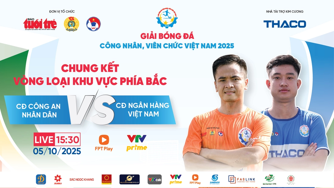 Chung kết Giải bóng đá công nhân, viên chức miền Bắc: Công an đấu Ngân hàng - Ảnh 1.
