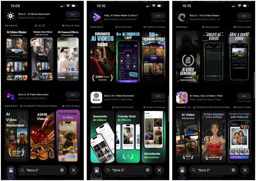 Aplikasi Sora 2 palsu membanjiri App Store di seluruh dunia - foto 3