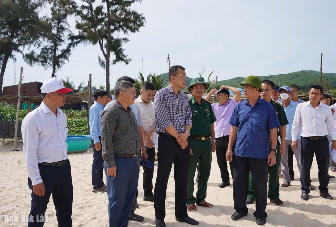 ທ່ານ​ຮອງ​ປະ​ທານ​ຄະ​ນະ​ກຳ​ມະ​ການ​ປະ​ຊາ​ຊົນ​ແຂວງ ຫງວຽນ​ທ້ຽນ​ເຍີນ ໄດ້​ລົງ​ກວດ​ກາ​ຄຸ້ມ​ຄອງ​ກຳ​ປັ່ນ​ຢູ່​ຄຸ້ມ​ເມືອງ Song Cau.