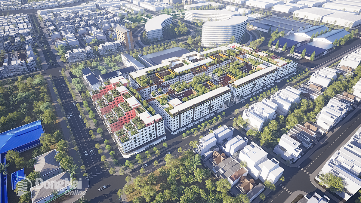 Modellprojektet för socialt bostäder på 3,5 hektar är under uppbyggnad i Trang Bom kommun i Dong Nai-provinsen.