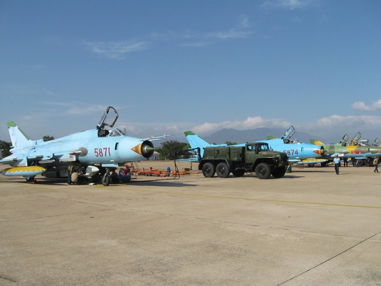 Aeroportul Thanh Son văzut de sus, este un aeroport militar.