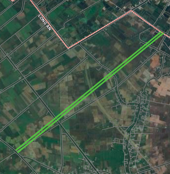 Ruttens läge till Ho Chi Minh-staden på satellitkarta.