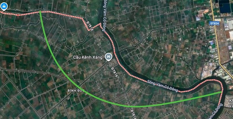 Detaljerad ruttkarta över vägen som ska öppnas i Binh Duc kommun.