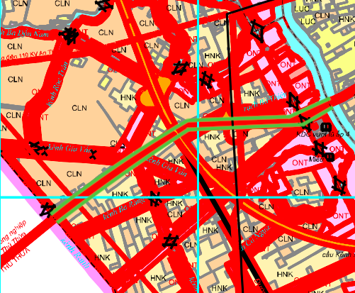 MM05-ruttplaneringskarta i Binh Duc kommun, Ben Luc.