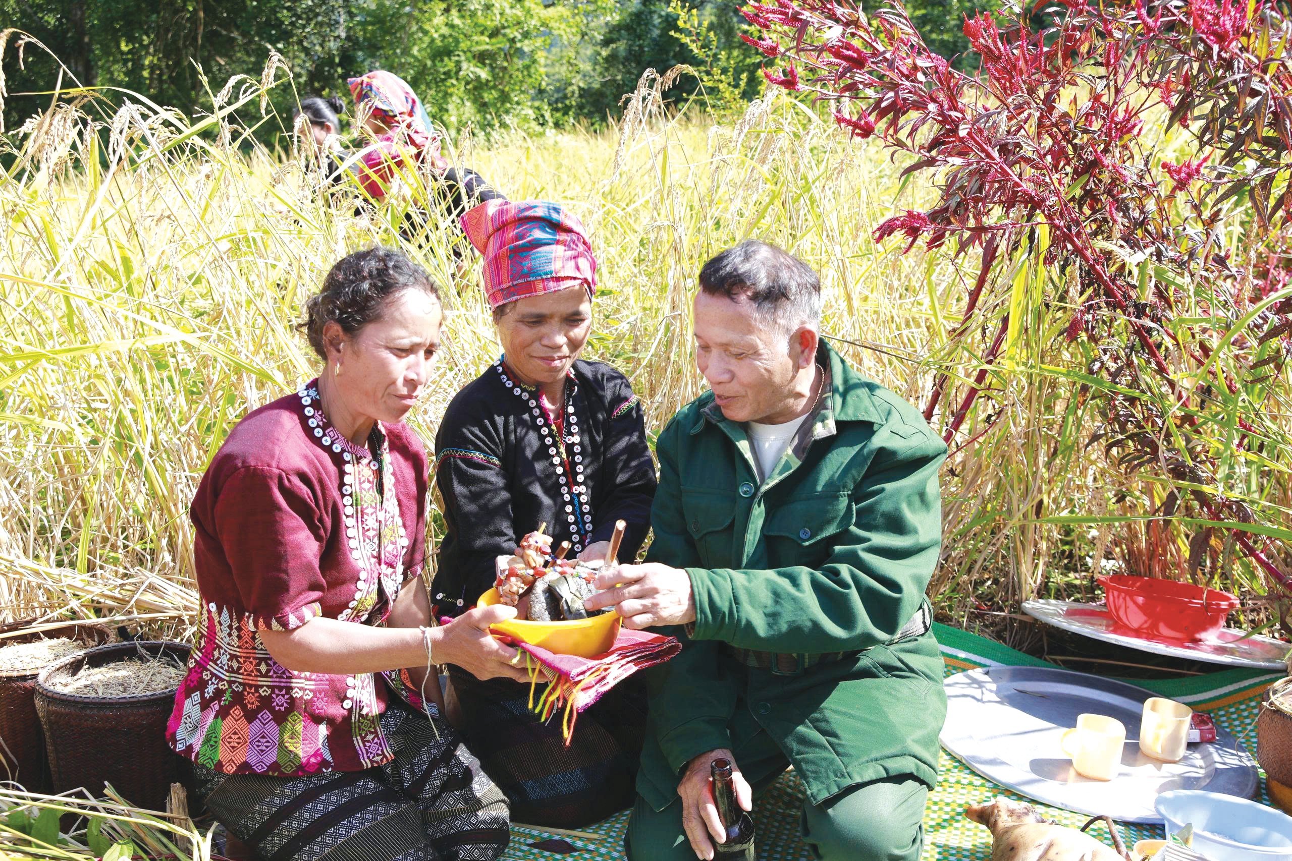 ຜູ້ເຖົ້າຊາວບ້ານ ໂຮວັນປູ ດຳເນີນພິທີໄຫວ້ບູຊາເຈົ້າຊີວິດຮຸ່ງ Gia A Bon - ພາບ: P.T. ລຳ