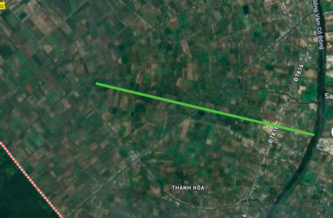 Ubicación de la nueva ruta de conexión en el mapa satelital.