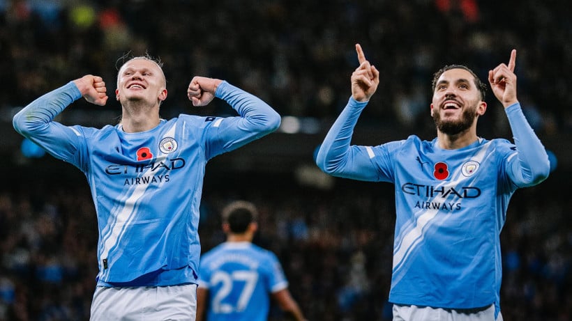 Erling Haaland tỏa sáng với cú đúp bàn thắng. (Ảnh: MCFC)