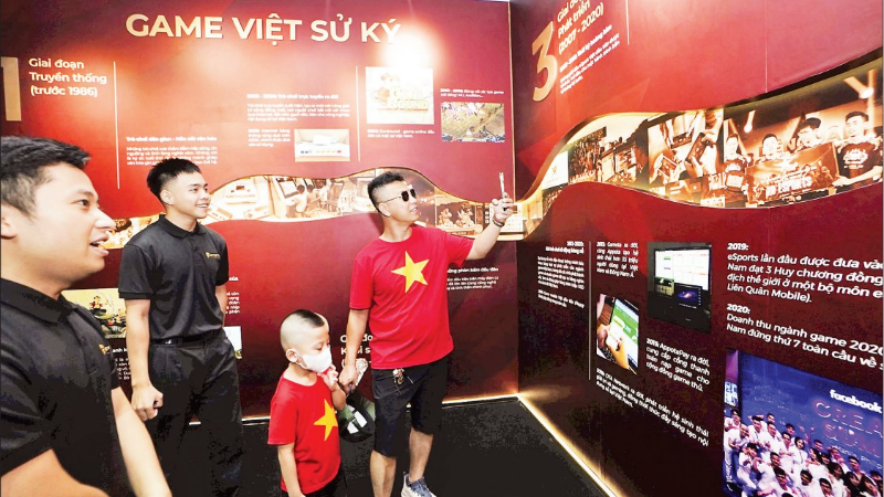 Ett utrymme som visar vietnamesiska spel på den nationella utställningen för prestationer.