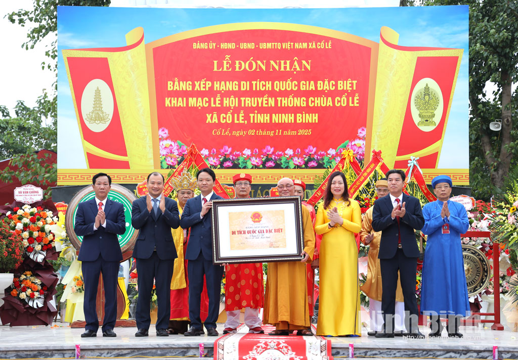 Ninh Bình: Tổ chức Lễ đón nhận Bằng xếp hạng Di tích Quốc gia đặc biệt Chùa Cổ Lễ