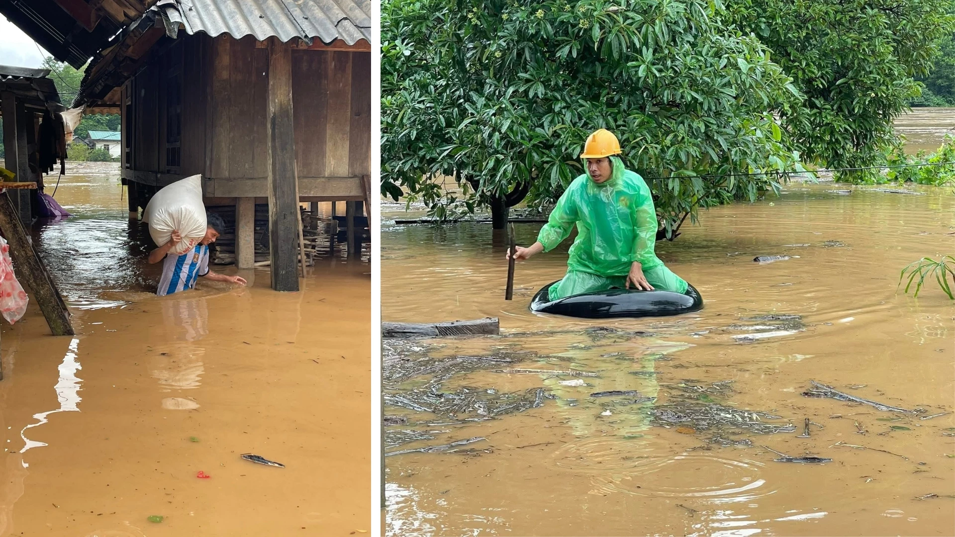Οι έντονες βροχοπτώσεις προκάλεσαν πλημμύρες σε ορισμένες κατοικημένες περιοχές στο χωριό Τράι Κα, στην κοινότητα Ντακρόνγκ.