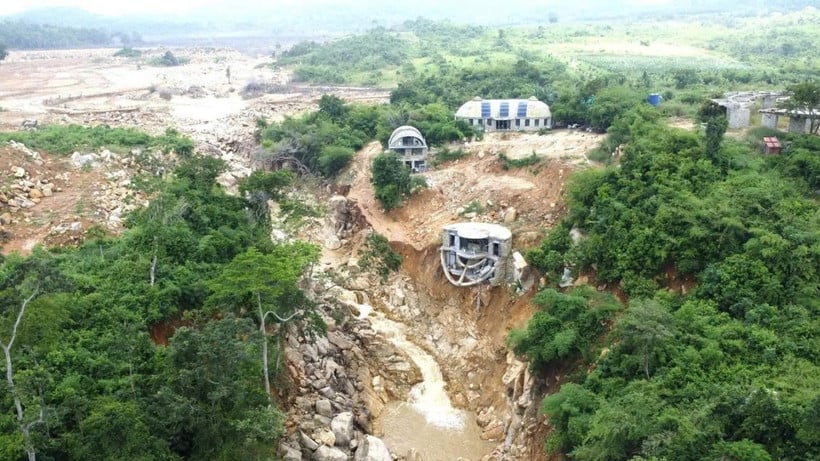 Stausee der vietnamesischen Farm.