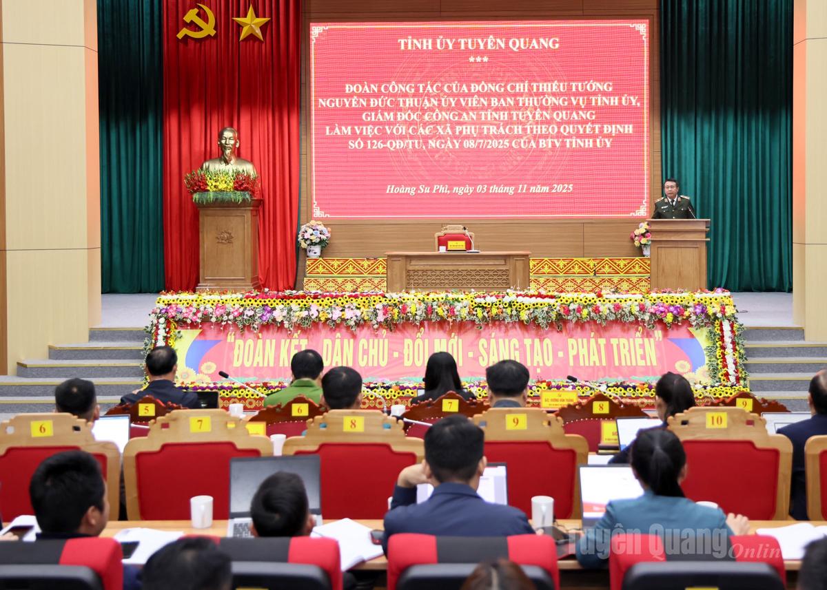 صوبائی محکمہ پولیس کے ڈائریکٹر میجر جنرل Nguyen Duc Thuan نے اجلاس میں اختتامی تقریر کی۔