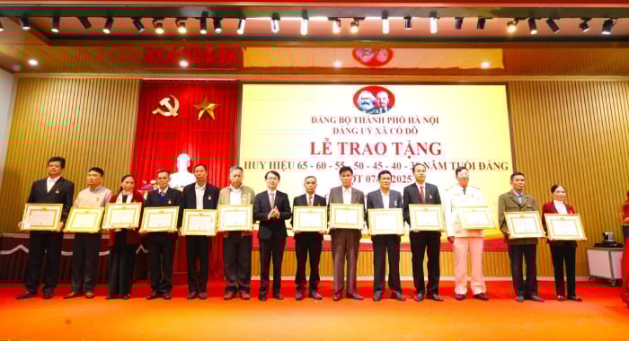 Xã Cổ Đô trao Huy hiệu Đảng đợt 7/11 cho 62 Đảng viên- Ảnh 4.