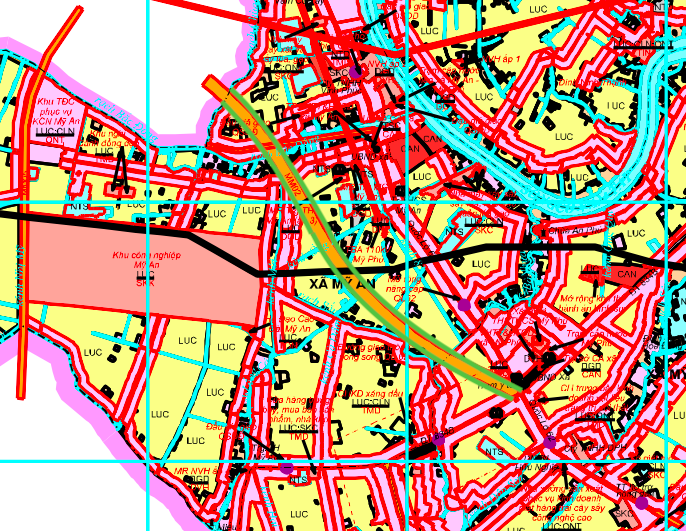 Routekaart in de buurt van My An Primary School, gemeente My An.