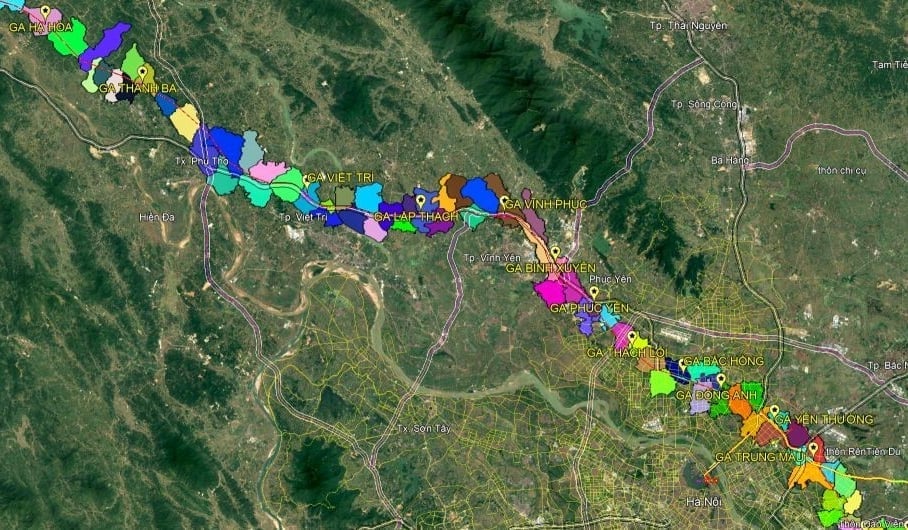 Dự án đường sắt Lào Cai - Hà Nội - Hải Phòng đoạn tuyến qua địa phận Phú Thọ dài khoảng 99,1km. Ảnh: Khánh Trang.