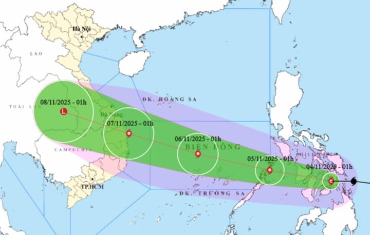 إعصار كالمايجي قوي جدًا، وقد يصل إلى المستوى 14 في بحر الشرق. (المصدر: NCHMF)