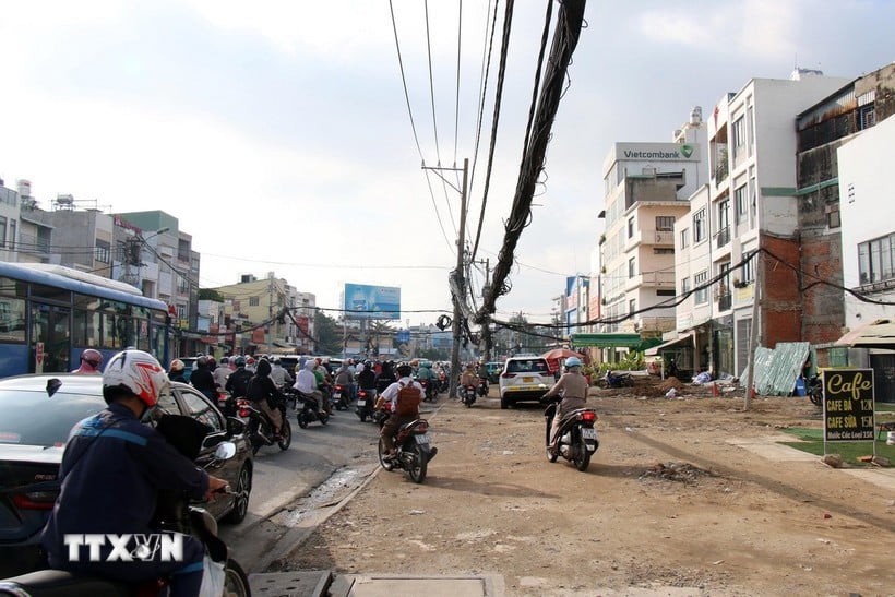 ເຂດສະຖານີລົດໄຟໃຕ້ດິນ Bay Hien ສາຍ 2. (ພາບ: Tien Luc/VNA)