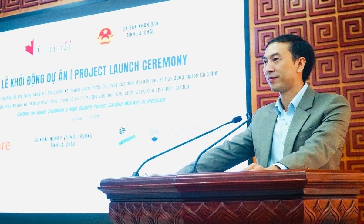 أكد السيد نجوين ثانه دونغ، نائب مدير إدارة الزراعة والبيئة في مقاطعة لاي تشاو، أن المشروع سيساعد السكان على الاستفادة من فرص التنمية الاقتصادية في الغابات. تصوير: دوك بينه. Ông Nguyễn Thành Đồng, Phó Giám đốc Sở Nông nghiệp và Môi trường tỉnh Lai Châu khẳng định dự án sẽ giúp cho người dân tiếp cận với cơ hội phát triển kinh tế từ rừng. Ảnh: Đức Bình.